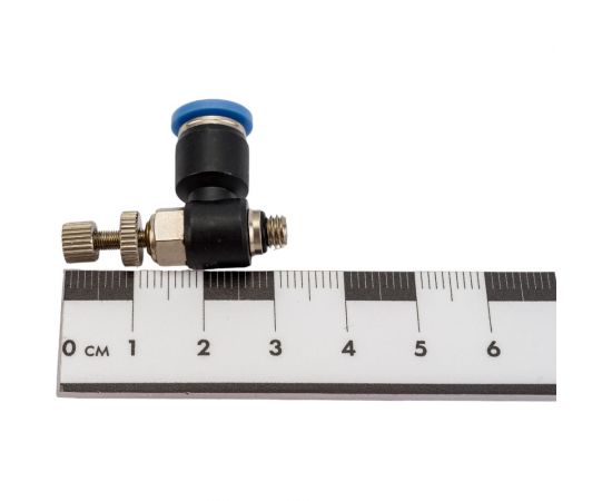 Фитинг-дроссель (пневмодроссель) угловой с наружной резьбой M5x0.8 мм SHPI SC 04-M5 – изображение 4