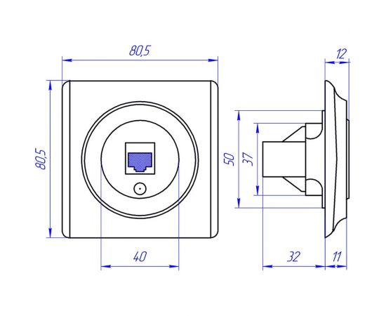 Компьютерная розетка OneKeyElectro 1xRJ45 категория 5e, цвет белый 1E20701300 2172770 – изображение 4