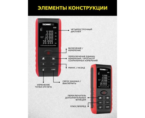Лазерный дальномер-угломер TECHNICOM TC-DAM60R – изображение 7