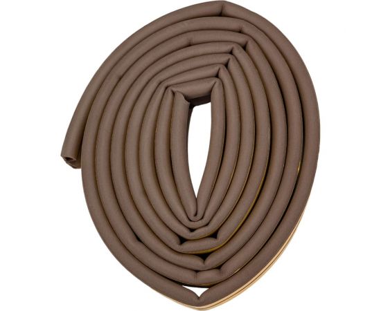 Самоклеящийся уплотнитель для дверей и окон ТДВ D профиль, 12х10 мм, коричневый 1502002 