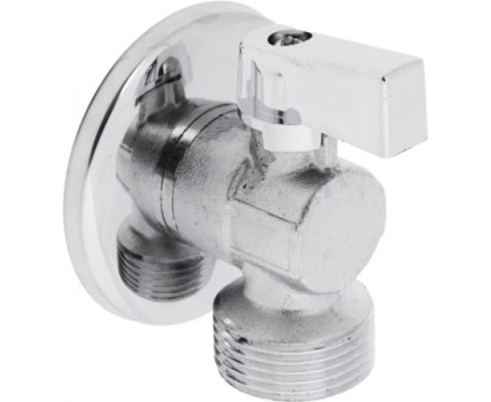 Шаровой угловой кран для подключения стационарных приборов FRESSO с отражателем, 1/2""х3/4"", НР-НР, хром 554-137 