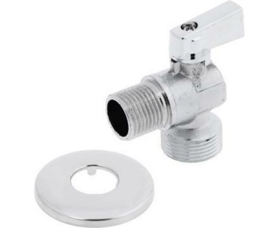 Шаровой угловой кран для подключения стационарных приборов FRESSO с отражателем, 1/2""х3/4"", НР-НР, хром 554-137 – изображение 2