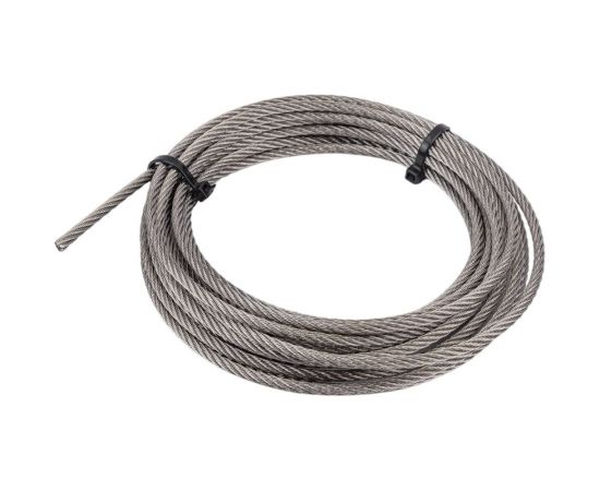 Нержавеющий трос KREPFIELD 4 мм, сталь А2, плетение 7x7, средней мягкости, 5 м 8379А2ТРОС4ММ-5 – изображение 2