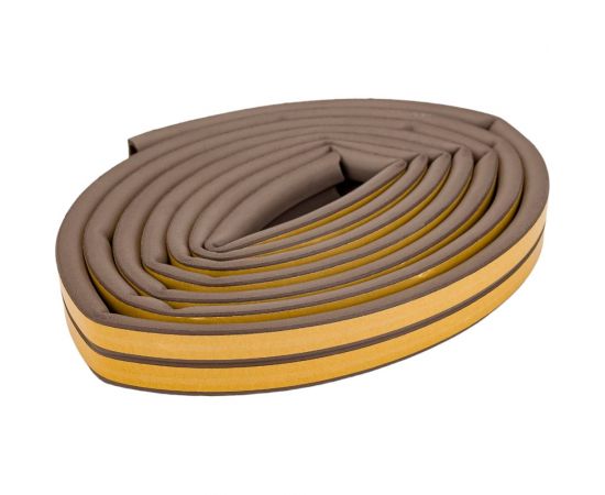 Самоклеящийся уплотнитель для дверей и окон ТДВ D профиль, 12х10 мм, коричневый 1502002 – изображение 2