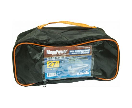Буксировочный грузовой трос MEGAPOWER 27000 кг, 6 м, ширина 120 мм, петля-петля, в сумке M-78627 – изображение 2