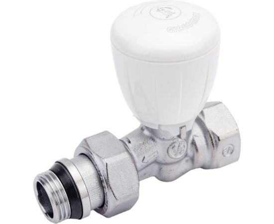 Прямой клапан Giacomini R6TG 1/2, 1/2, ВН, хромированный, отвод с герметичной прокладкой R6X033 – изображение 2