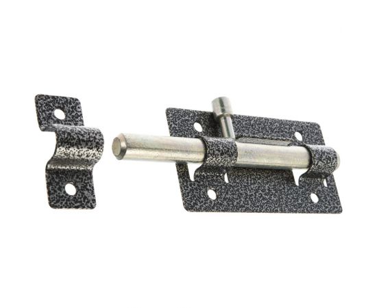 Накладная задвижка для дверей Россия ЗД-01 корпус порошковое покрытие стержень цинковое покрытие серебро круглый засов 14 мм 64x115 мм 37772-1 – изображение 3