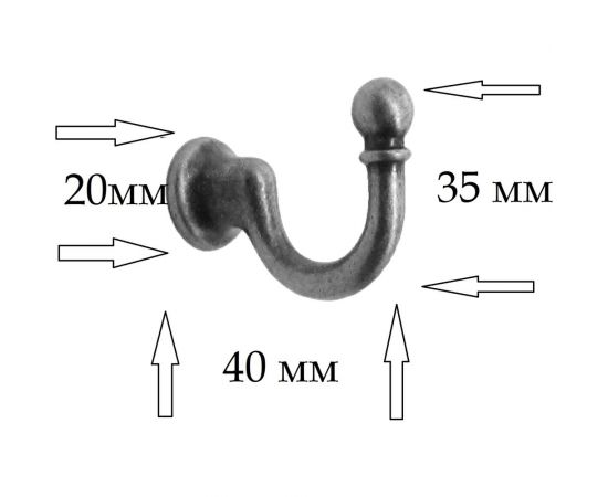 Мебельный крючок Brante BR 150 BK чёрный 605483 – изображение 3