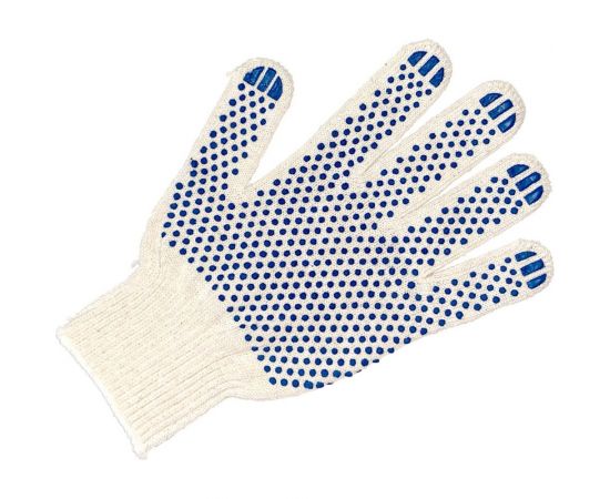 Трикотажные перчатки с ПВХ ПРОМПЕРЧАТКИ 6 нитей, 10 класс, белые, 100 пар ПП-27600/100 – изображение 3