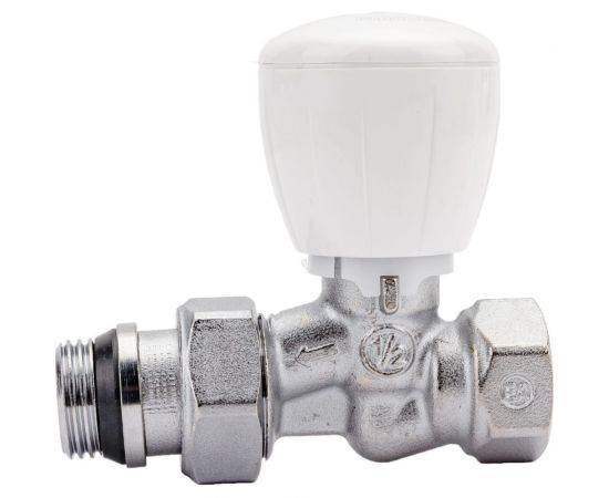 Прямой клапан Giacomini R6TG 1/2, 1/2, ВН, хромированный, отвод с герметичной прокладкой R6X033 – изображение 3