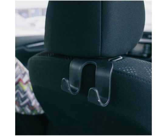 Вешалка-крючок на подголовник СИМАЛЕНД два крючка, чёрный 3558452 – изображение 4