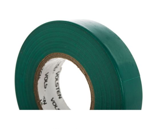 Изолента Volsten V02-7G-18х19-20 0,18х19 мм, зеленая, 20 метров 9786 – изображение 4