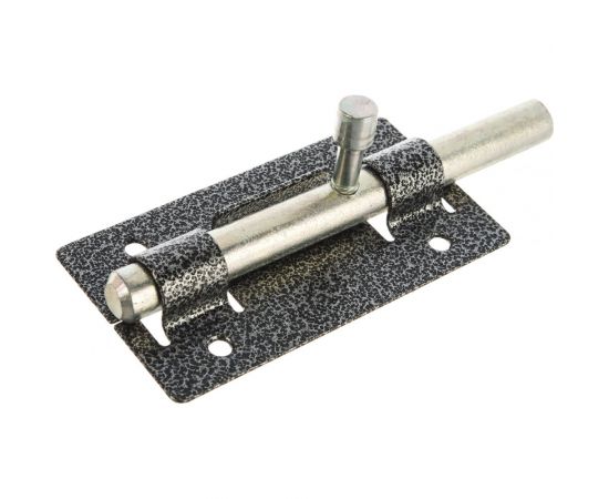 Накладная задвижка для дверей Россия ЗД-01 корпус порошковое покрытие стержень цинковое покрытие серебро круглый засов 14 мм 64x115 мм 37772-1 – изображение 4