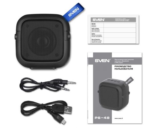 Компактная портативная колонка SVEN АС PS -48, черная SV-019754 – изображение 6