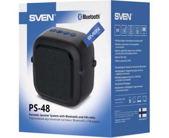 Компактная портативная колонка SVEN АС PS -48, черная SV-019754 – изображение 8
