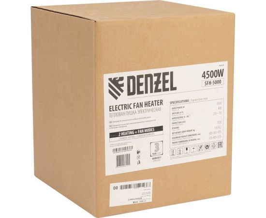 Тепловая пушка Denzel SFH-5000, 230 В, 400 м3/ч, 3 режима, вентилятор, 3000/4500 Вт 96438 – изображение 9