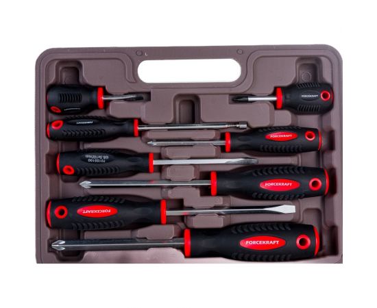 Набор отверток FORCEKRAFT магнитные, Profi, 8пр, в кейсе 27162 FK-7008A 