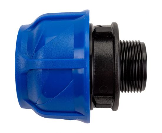 Компрессионная соединительная муфта VALFEX ПНД, с наружной резьбой, 50x1 1/4"" 121001150114 