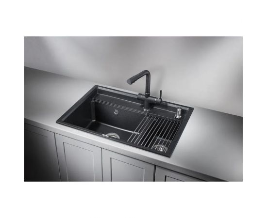 Кухонная мойка GRANULA KS-7302 ЧЕРНЫЙ – изображение 2