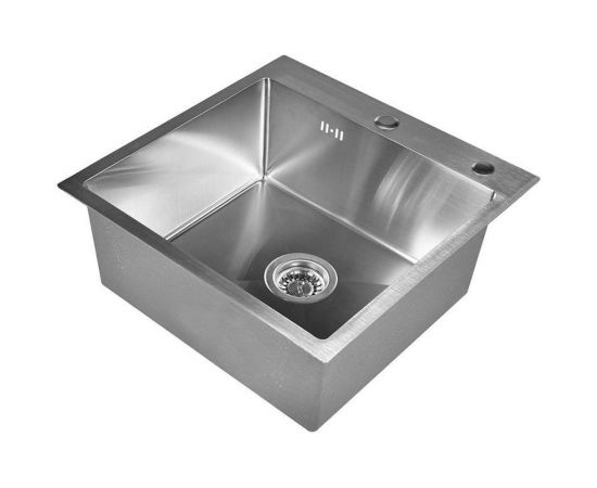 Мойка для кухни из нержавеющей стали WISENT с раздвижным коландером, дозатором и смесителем wg5050 (50x50 см) WGS35050/W302644/W405A/W4998-4/WGER010 – изображение 2