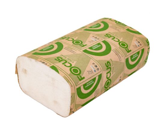 Бумажное полотенце FOCUS ECO листовое, 1-слой, 200 листов в упаковке, V-сложения, белое H-5049975 – изображение 2