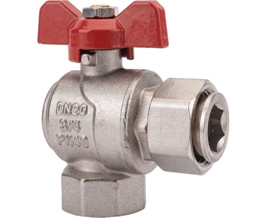 Шаровой кран Rvc (20) 3/4 гг накидная гайка, угловой, бабочка 14323 – изображение 2