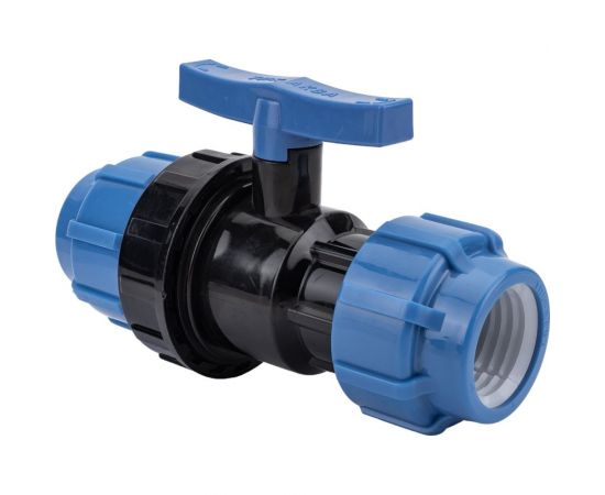 Шаровой компрессионный кран Политэк разъемный d 50 тпк-аква 555220050 – изображение 2