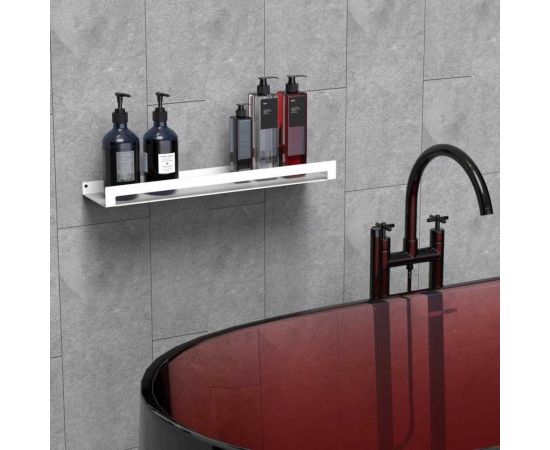 Полка для ванной комнаты Граф Держалкин настенная, металлическая, 50x11,5x4 см, белая H1-but-б – изображение 3