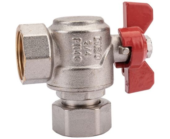 Шаровой кран Rvc (20) 3/4 гг накидная гайка, угловой, бабочка 14323 – изображение 3