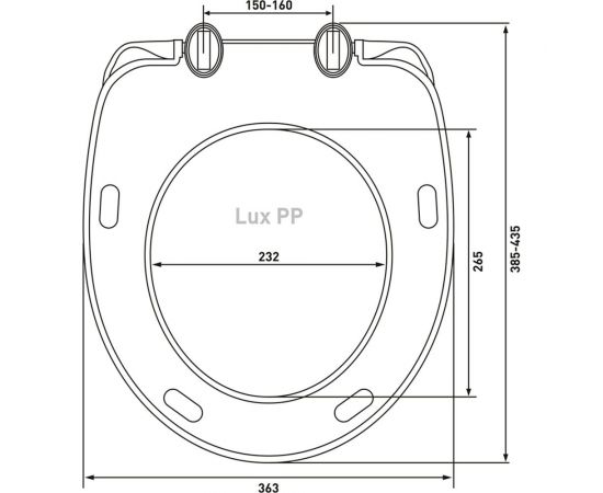Сиденье полипропилен BERGES Lux PP крепление универсальное, пластик 020604 – изображение 3