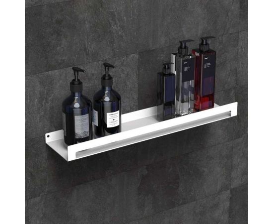 Полка для ванной комнаты Граф Держалкин настенная, металлическая, 50x11,5x4 см, белая H1-but-б – изображение 4