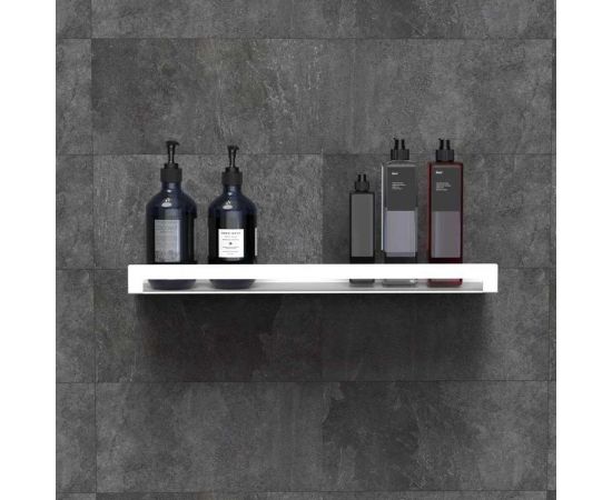 Полка для ванной комнаты Граф Держалкин настенная, металлическая, 50x11,5x4 см, белая H1-but-б – изображение 5