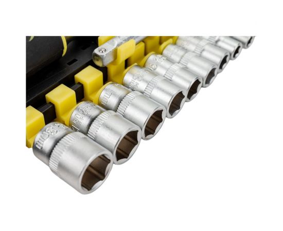 Набор головок БМ 1/4""DR 6-гр.12 предметов с трещоткой 4,5,6,7,8,9,10,11,12,13 мм с удлинителем 1/4"" 75 мм 970814 – изображение 5