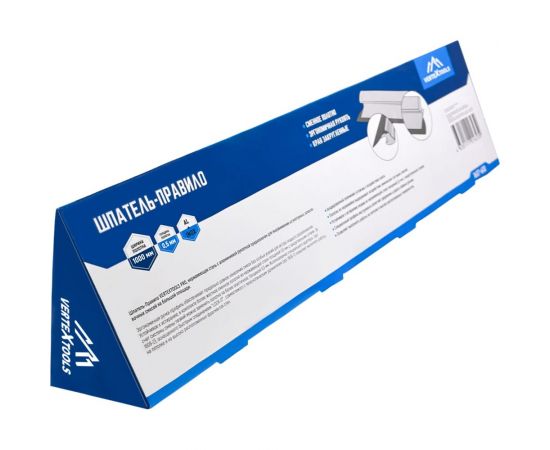 Шпатель-правило vertextools 1000мм, толщина 0,5мм, алюминевый+нержавеющая сталь 1607-1000 – изображение 5