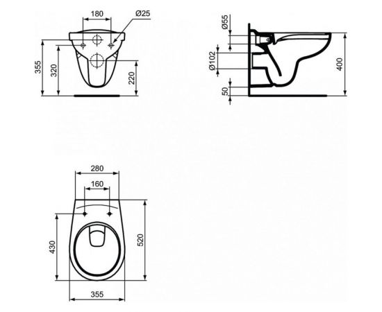 Унитаз с инсталляцией Ideal Standard Prosys Eco Frame Eurovit 3 в 1 W660101 – изображение 6