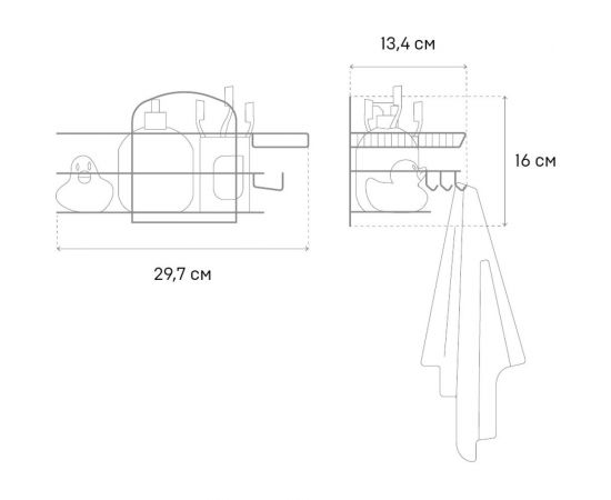 Прямоугольная полка ЧМЗ 29.7x13.4x16 см, хром 501-001-03 – изображение 8