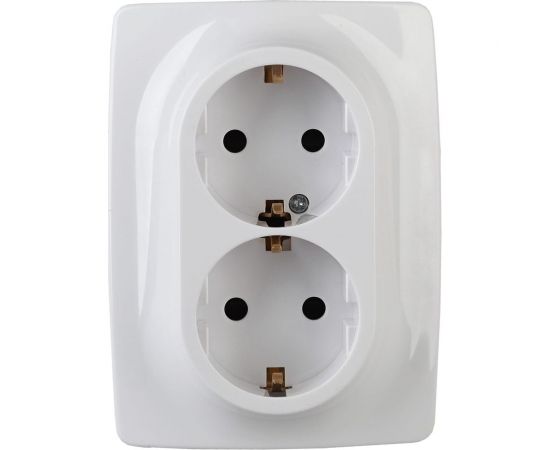 Розетка ЭРА 12-2106-01 2X2P+E Schuko, 16A-250В, IP20, белый Б0031228 