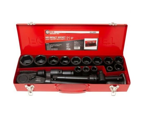 Набор инструментов FORCEKRAFT ударные, 21пр, 3/4"", в метал. кейсе 28167 FK-6212-5MPB 