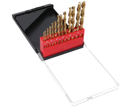 Сверла по металлу 13 шт, 2-8 мм, титановое покрытие FASTER TOOLS 1898 