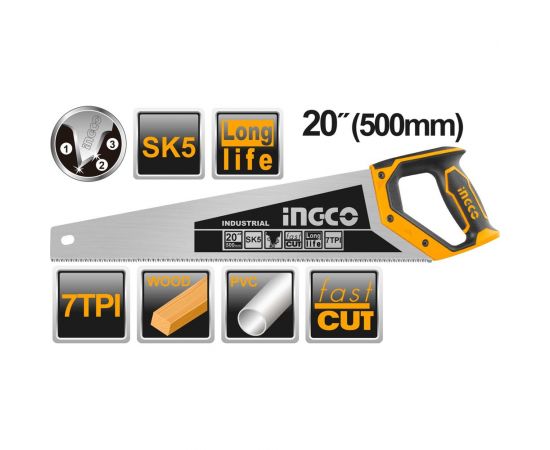 Ножовка по дереву INGCO 500 мм HHAS28500 