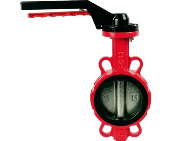 Поворотный затвор DYARM -ZP-150-16-G-N-E-HT (красный), DN150, PN16, межфланцевый/корпус GGG40/диск CF8/уплотнение EPDM HT, с ручкой 4687203187859 