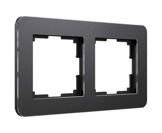 Рамка на 2 поста WERKEL W0022608 Platinum черный алюминий a059213 