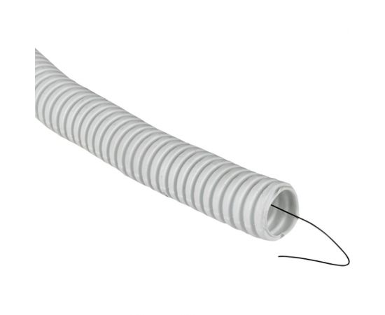 Гофрированная труба EKF ПВХ Plast с зондом d20мм 100м белая tg-z-20-100-white 