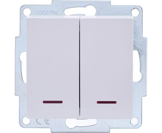 Двойной выключатель Lezard VESNA с подсветкой белый 742-0288-112 