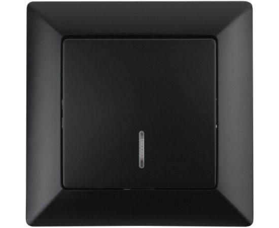 Выключатель Intro Solo 4-102-05 одноклавишный с подсветкой, 10А-250В, IP20, СУ, антрацит, Б0053566 