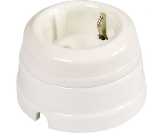 Розетка МЕЗОНИНЪ пластиковая с заземляющим контактом, цвет - белый GE30301-01 