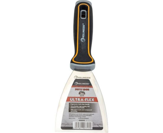 Малярный строительный шпатель Rollingdog Putty knife из нержавеющей стали, 76 мм 50315 