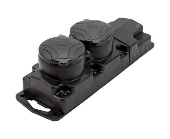 Переносная розетка Bylectrica 2-местная штепсельная с заз.конт., защитные шторки каучук IP44, Р16-764 