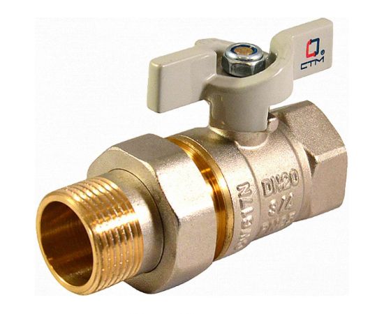 Шаровой кран СТМ СТАНДАРТ 1"", с накидной гайкой, бабочка CWAFM001 