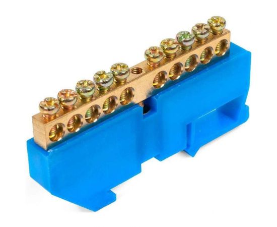 Шина КВТ n "ноль" на din-изол шни-6x9-10 син 87190 